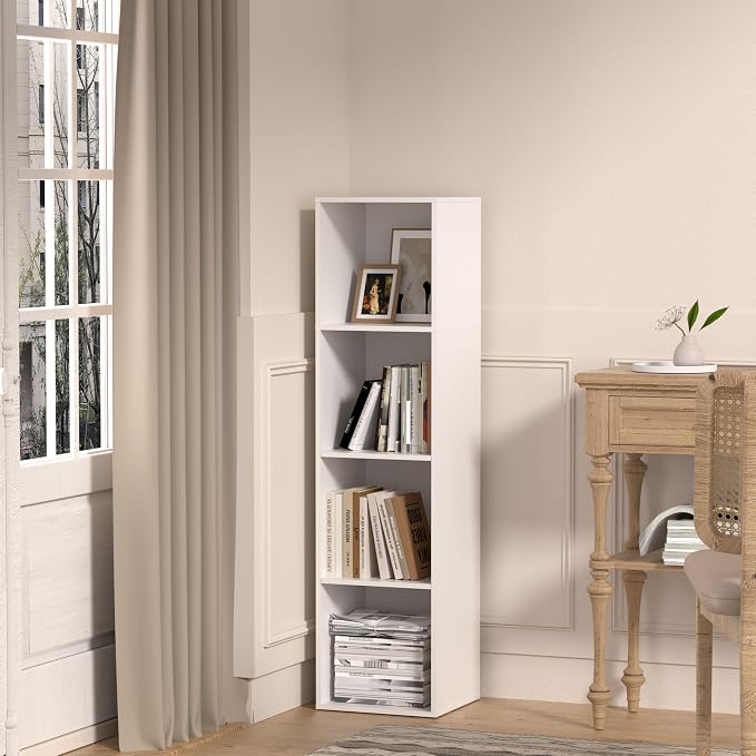 4 Cube Storage Organizer, 4 Tier Cube Bookcase Freestanding Storage Display - Image 8