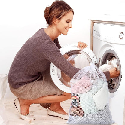 TecUnite 10 Pcs Mesh Bags Drawstring Laundry Bags Large Nylon Mesh Gift - Image 7