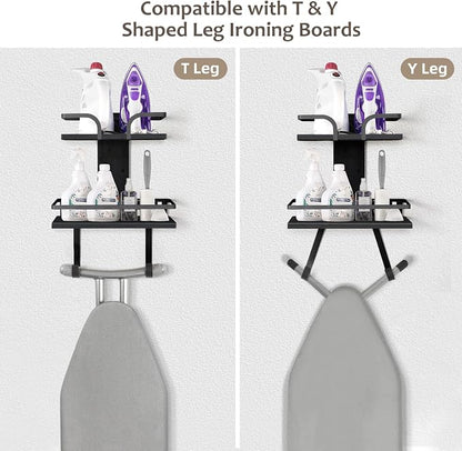 VINAEMO Ironing Board Hanger Wall Mount, 2-Layer Iron and Ironing Board Holder - Image 2