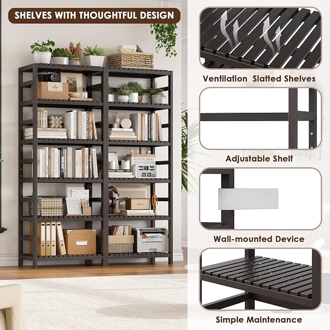FOTOSOK 6-Tier Bamboo Shelf - Image 6