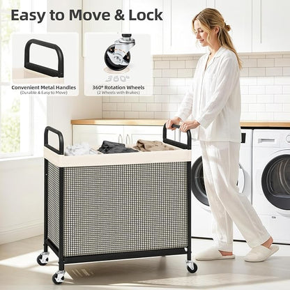 STORAGE MANIAC Rolling Laundry Hamper - Image 5