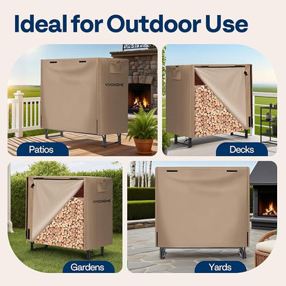 VIVOHOME 4 ft Heavy Duty Firewood Rack Outdoor - Image 6