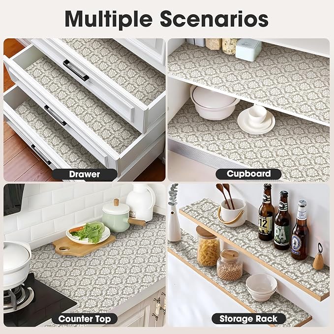 Drawer and Shelf Liner, Non-Slip Kitchen Cabinet Liners Non-Adhesive Thick - Image 7
