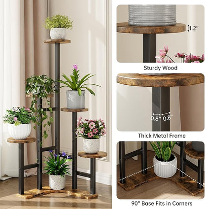 Yzosvki Corner Plant Stand Indoor, 6 Tiered Corner Plant Shelf Flower Stand - Image 4