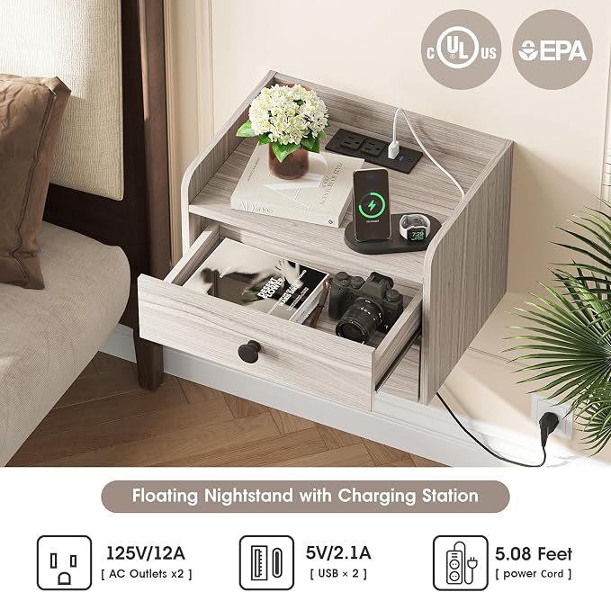 Floating Nightstand Set of 2 - Image 4