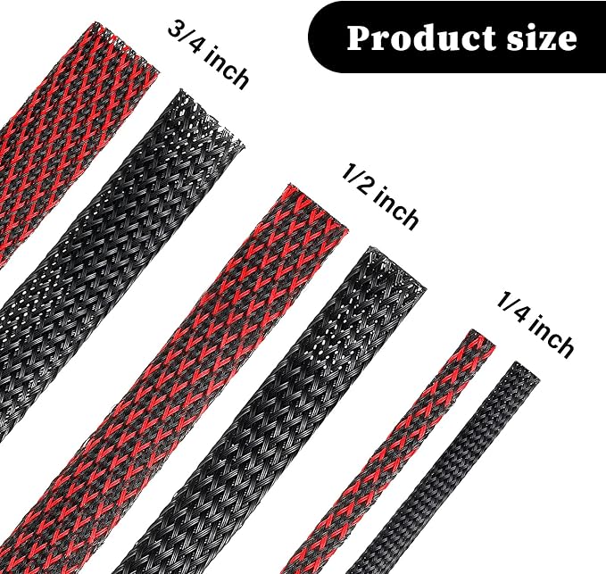 Xuniea 96ft Wire Loom Braided Cable Sleeve Covers Cord Management - Image 2