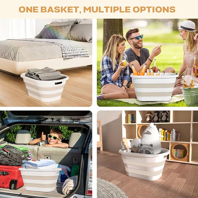 OOAMBB 43L Collapsible Plastic Laundry Baskets | Pop Up Laundry hamper/Storage - Image 4