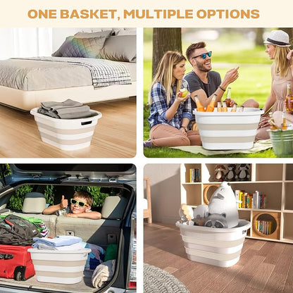 OOAMBB 43L Collapsible Plastic Laundry Baskets | Pop Up Laundry hamper/Storage - Image 4