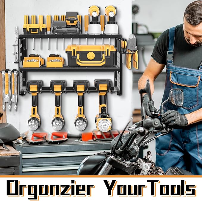 Power Tool Organizer Wall Mount, 150Lbs Load 3 Layer Heavy Duty Metal Tool Shelf - Image 8