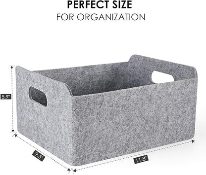 Welaxy Storage Baskets Collapsible Felt Storage bin Foldable Shelf Drawers - Image 3