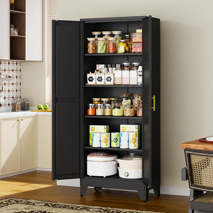 71" Black Metal Storage Cabinet - Image 9