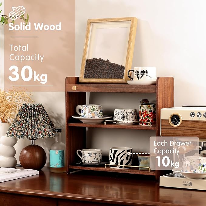 Coffee Mug Holder Wooden Cup Rack Mug Display Shelf Coffee Cup Holder - Image 3