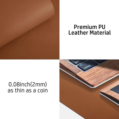 Aothia Leather Desk Pad Protector, Mouse Pad, Office Desk Mat, Non-Slip PU - Image 3