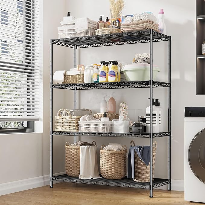 Xcity Storage Shelves, 4 Tier Heavy Duty Metal Shelving Unit - Image 4