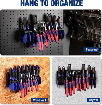 WORKPRO Plier Organizer Rack, 13.5" Foldable Tool Organizer, Wall Mount - Image 2