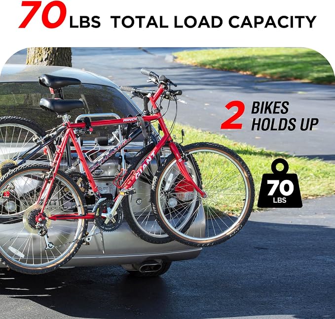 Young Aluminum 2-Bike Rack Trunk Mount, Hightweight - Image 2