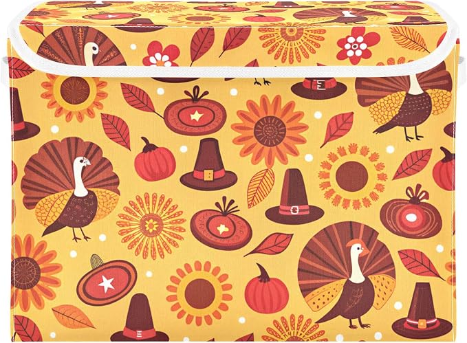 Thanksgiving Sunflower Turkey Storage Bins by LLCxigua