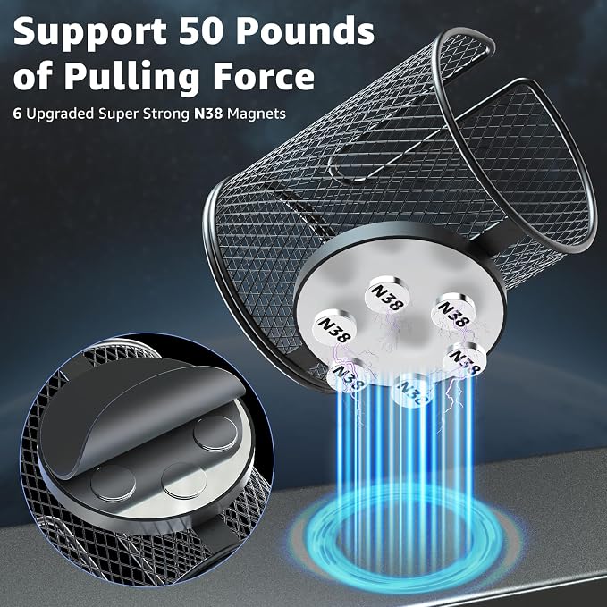 Magnetic Cup Holder, Fully Covered Anti-Fall Magnetic Drink Holder, Cup Caddy - Image 3
