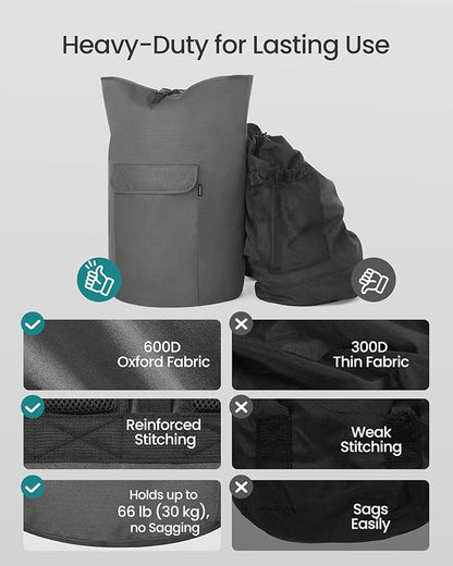 SONGMICS Laundry Bag, Laundry Backpack 31.7 Gallons, Heavy-Duty, Large - Image 3