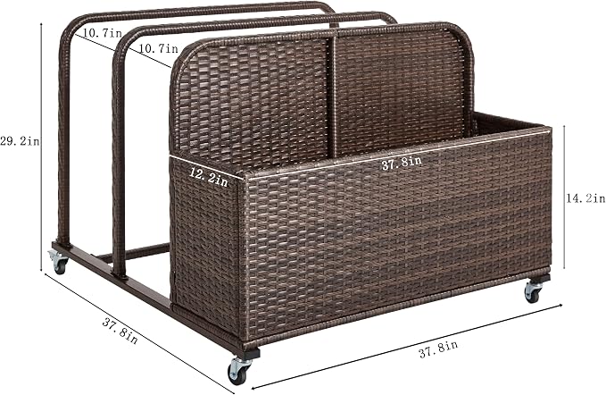 Poolside Float Storage Organizer, Outdoor Wicker Rattan Pool Float Holder - Image 7