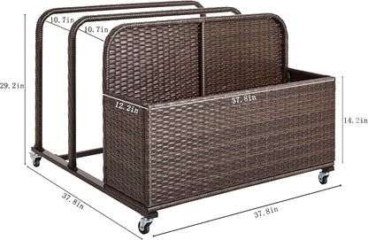 Poolside Float Storage Organizer, Outdoor Wicker Rattan Pool Float Holder - Image 7
