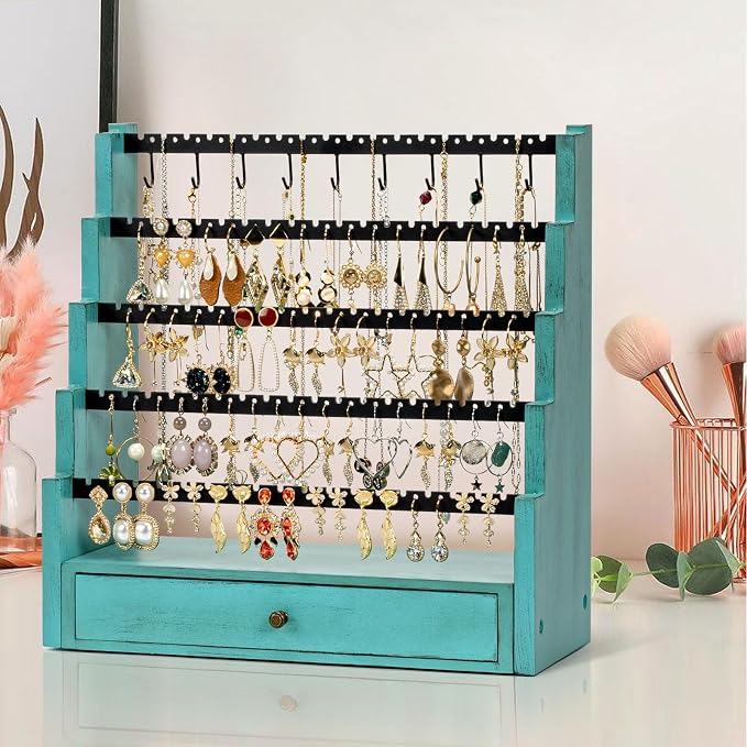 Pinzoveco Earring Organizer, 5 Layer Earring Holder Organizer - Image 6