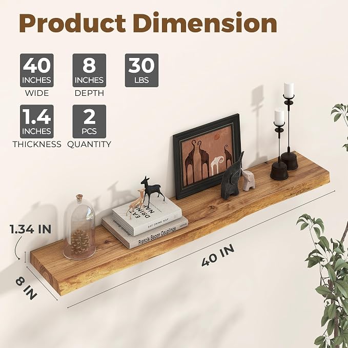 Axeman 40 inch Floating Shelves - Image 3