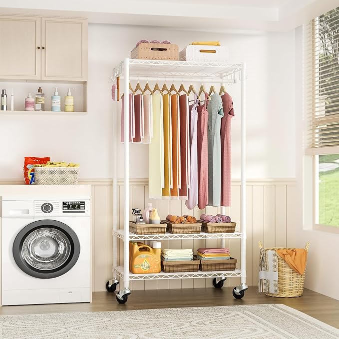 FUTASSI P6 Rolling Clothes Rack Heavy Duty, Clothing Racks - Image 3