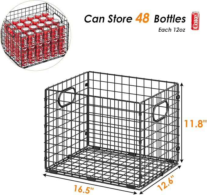 3-Pack Metal Milk Crate for Storage, Large 40qt Stackable Collapsible Storage - Image 2