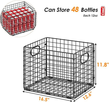 3-Pack Metal Milk Crate for Storage, Large 40qt Stackable Collapsible Storage - Image 2