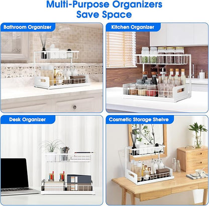 2 Pack Under Sink Organizer, 2 Tier Under Sink Organizers and Storage - Image 4