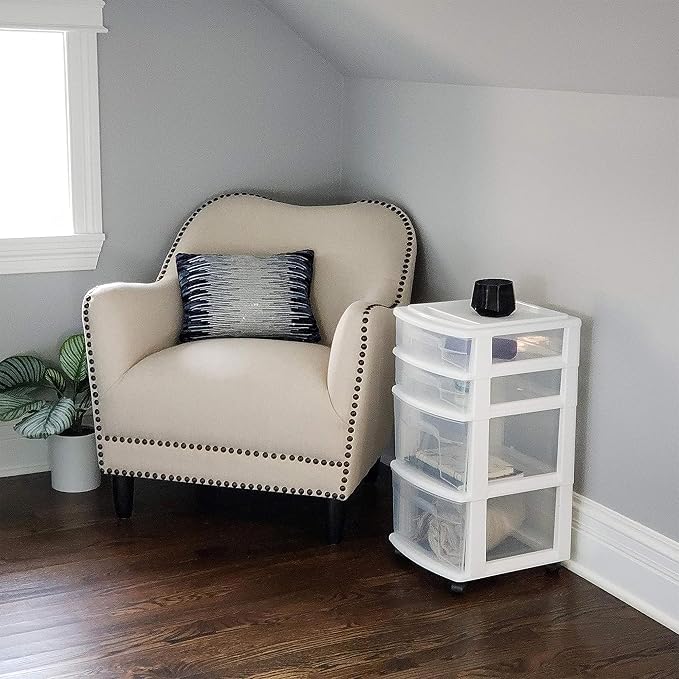 HOMZ Drawer Tower, 4-Tier Storage Cart - Image 2