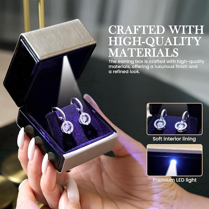 Novel Box Square Shaped Gold Earring Box - Image 5