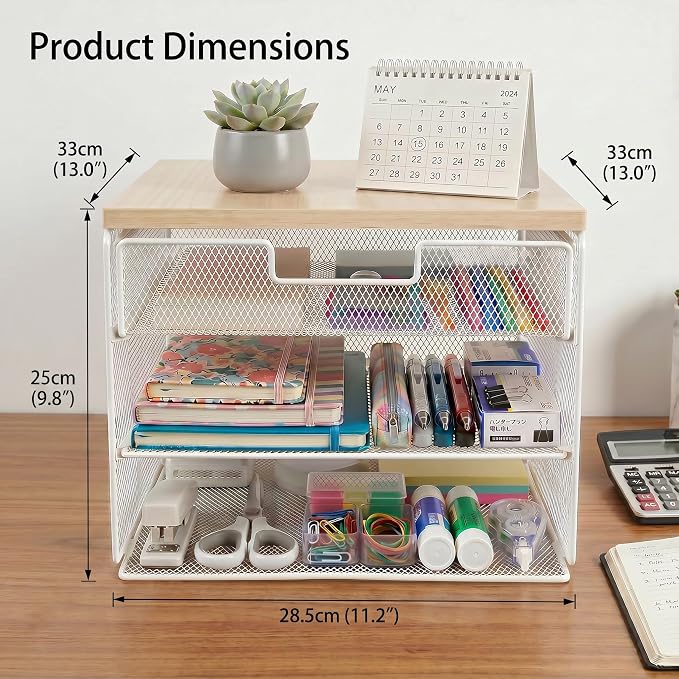 4-Tier Mesh Desk Organizer and Accessories - Image 6