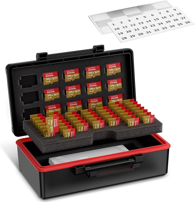 Kiorafoto 58 Slots TF Micro SD MSD Memory Card Case Holder Water-Resistant by Kiorafoto