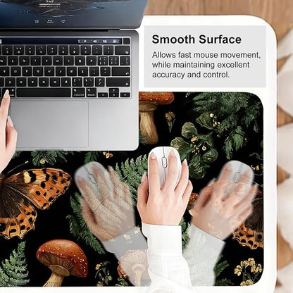 Vintage Butterfly Mushroom Mouse Pad – Large Extended Desk Mat 31.5 x 11.8 in– - Image 6