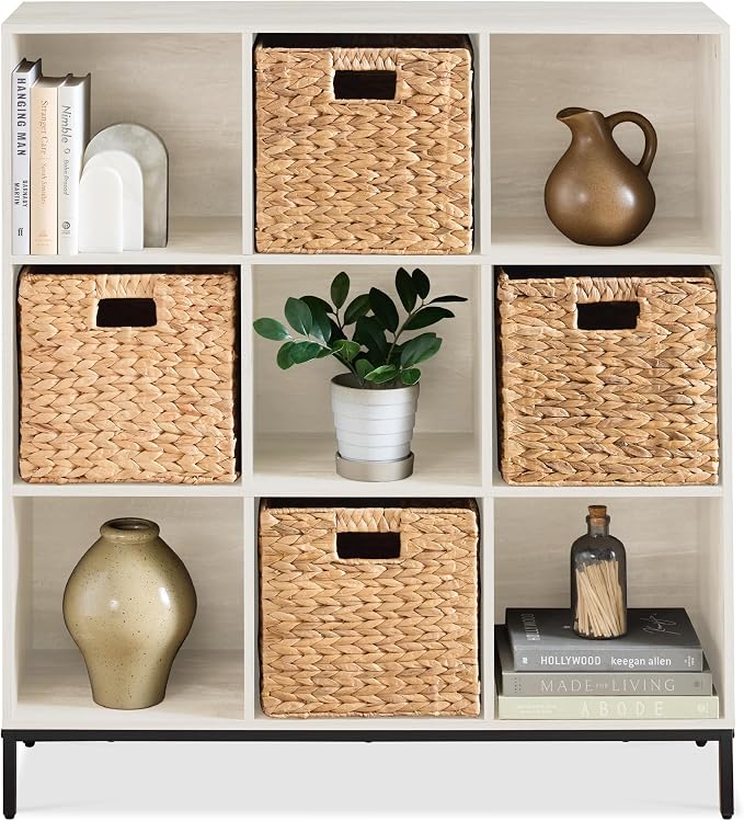 Best Choice Products 9-Cube Bookshelf, 3-Tier Wood Storage Bookcase W/Legs by Unknown