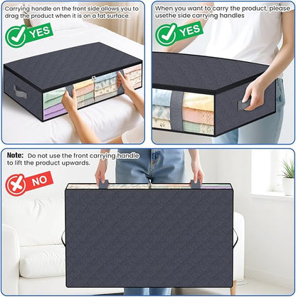 Under Bed Storage Containers, 2 Pack Blanket Storage Bags, Collapsible Storage - Image 5