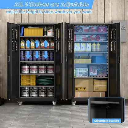 71" H×34" W×18" D Metal Garage Storage Cabinet - Image 6