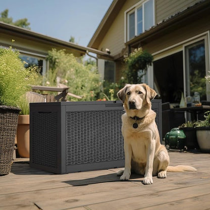 120 Gallon Outdoor Deck Box, Storage Lockable Waterproof Patio Furniture - Image 6
