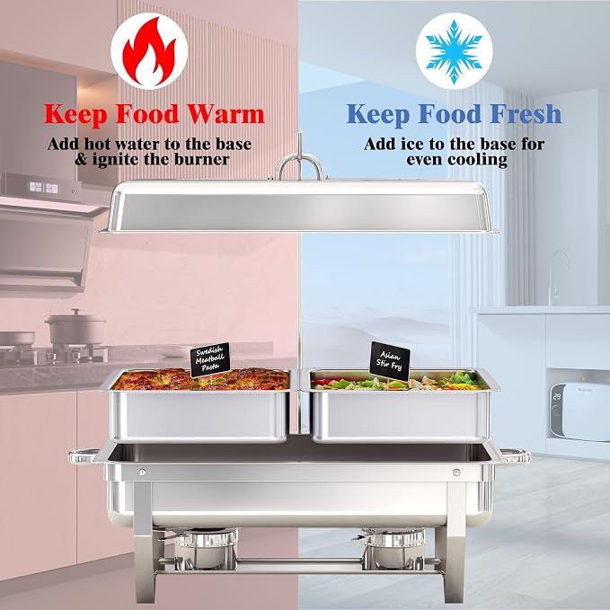 Chafing Dishes for Buffet 1 Pack, 11Qt Food Warmers for Parties Buffet - Image 2