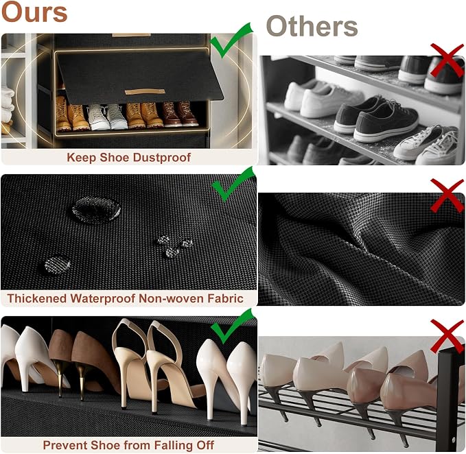 Shoe Rack, 3 Tier Shoe Storage Cabinet - Image 8