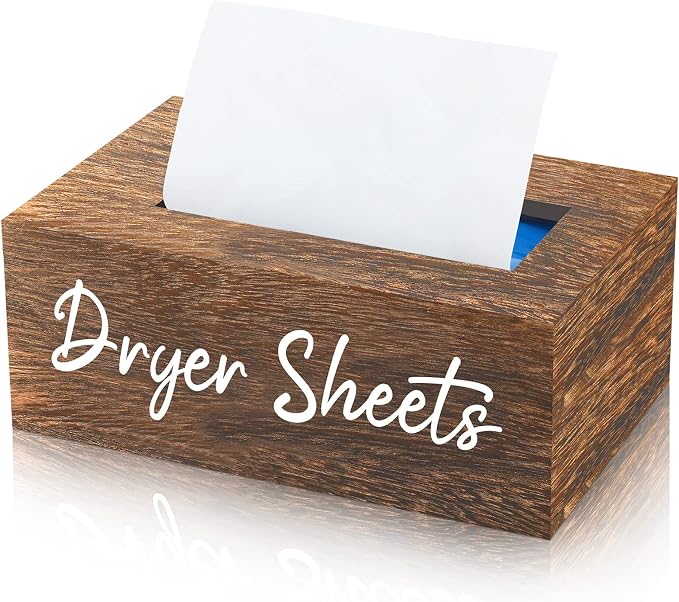 Blulu Dryer Sheet Holder for Laundry Room Wooden Dryer Sheet Container Sheets by Blulu
