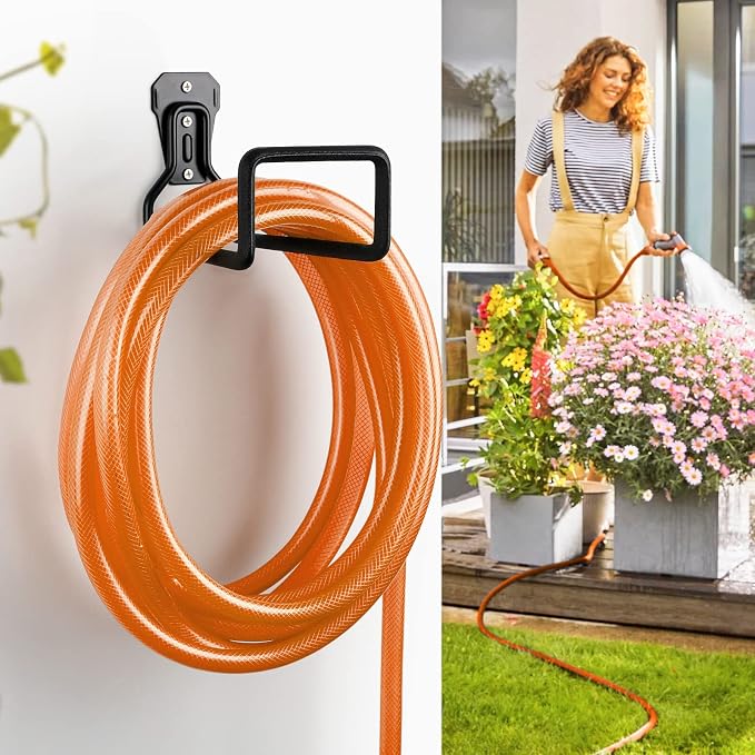 Hose Holder Stand Wall Mount, Metal Water Pipe Tube Hooks Rack - Image 4