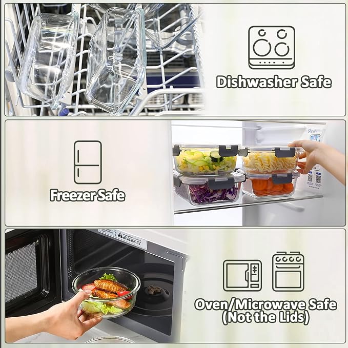 M MCIRCO 24-Piece Glass Food Storage Containers - Image 4