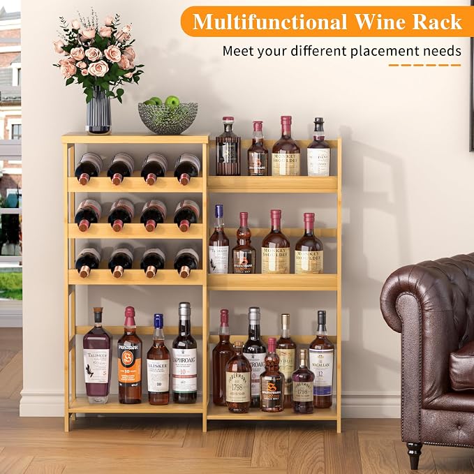 VASMIA Versatile Liquor Stand for Home Bar, Wine Rack Freestanding Floor - Image 2