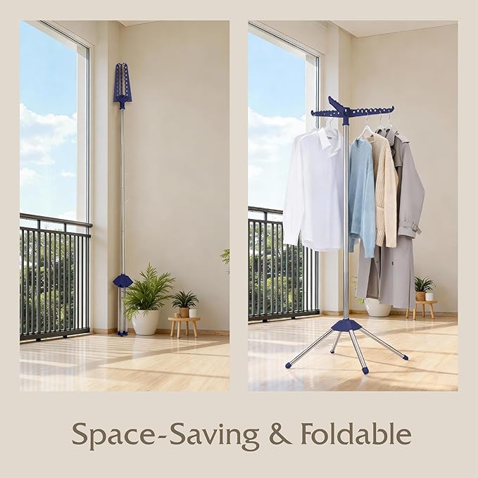 Beaudaily Clothes Drying Rack, Foldable Laundry Drying Rack, Indoor 59-Inch - Image 3