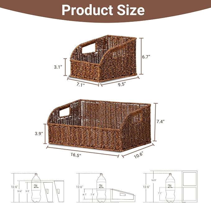 Wicker Baskets for Organizing, Kitchen Counter - Image 3