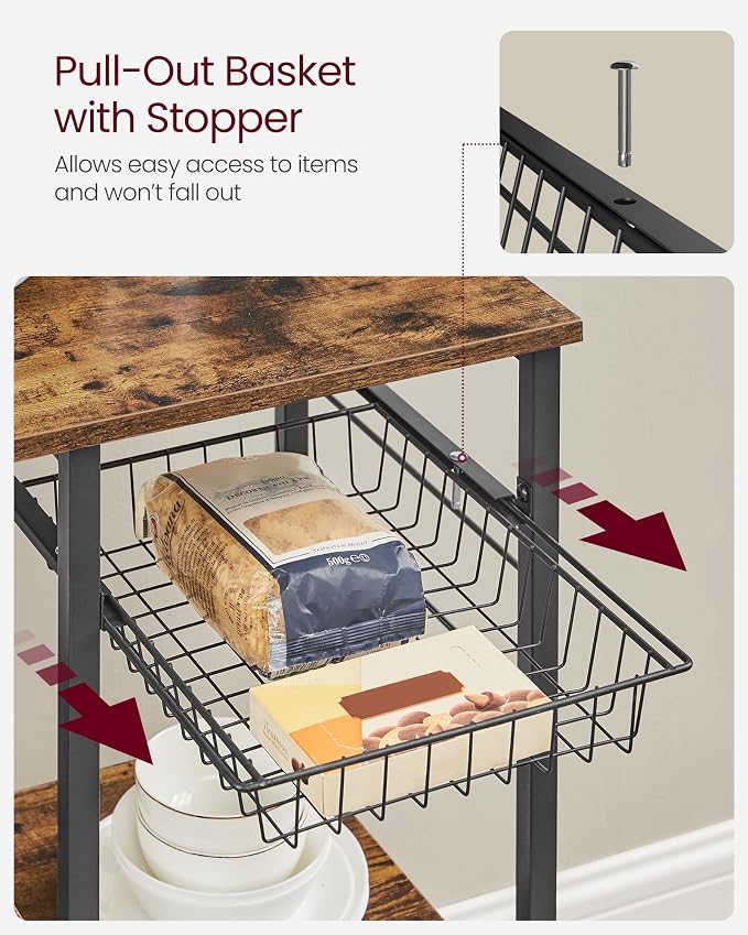 VASAGLE Baker's Rack, Microwave Stand, Kitchen Storage Rack - Image 9