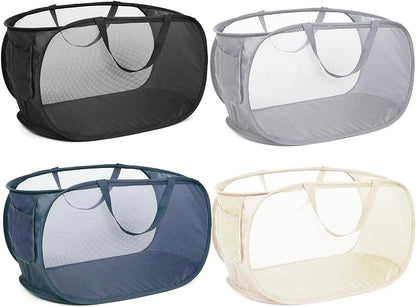 4 Pcs Durable Collapsible Laundry Baskets, Foldable Laundry Basket Large Opening by Bemkoo